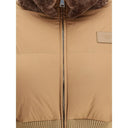 Cropped Down Jacket with Shearling lining