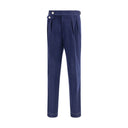 Blue Wool Casual Pants