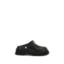 Black Leather Mules