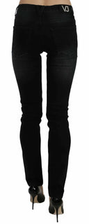 Dark Black Dora Slim Fit Denim Pants