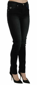 Dark Black Dora Slim Fit Denim Pants