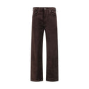 Brown Cotton Straight-Leg Jeans