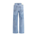 Blue Cotton Straight-Leg Jeans