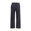 Blue Cotton Straight-Leg Jeans