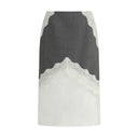 Gray Polyester Midi Skirt