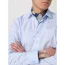 Голубой шелковый фуляр