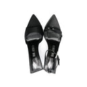 Black Silk Stiletto Heel Sandals