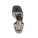Black Calfskin Strap-On Sandals