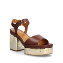 Brown Calfskin Platform Sandals
