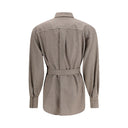 Brown Fleece Wool Pattern Shirt