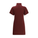 Bordeaux Fleece Wool Casual Dress