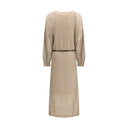 Beige Mohair Casual Dress