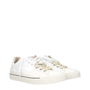 White Leather Low Top Sneakers