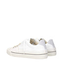 White Leather Low Top Sneakers