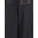 Pantalon décontracté en soie noire