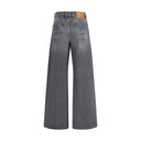 Gray Cotton Flared Jeans