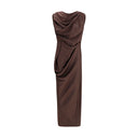 Brown Polyester Cocktail Dress