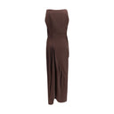 Brown Polyester Cocktail Dress