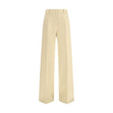 Yellow Fleece Wool Casual Pants