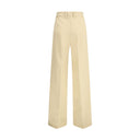 Yellow Fleece Wool Casual Pants