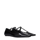 Black Leather Ballet Flats