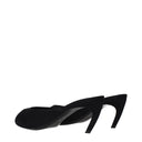 Black Fabric Flat Sandals