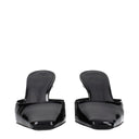 Black Leather Flat Sandals