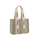 Beige Linen Shoulder Bag