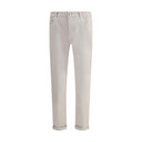 Beige Cotton Jeans Denim