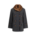 Gray Fleece Wool Coat