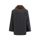 Gray Fleece Wool Coat