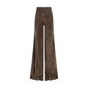 Brown Viscose Casual Pants
