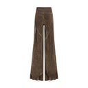Brown Viscose Casual Pants