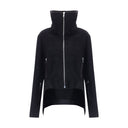 Black Fleece Wool Biker Jacket