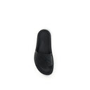 Black Rubber Flat Sandals