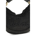 Black Viscose Shoulder Bag
