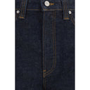 Blue Cotton Straight-Leg Jeans