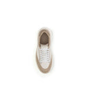 Cream Calf Leather Bos Taurus Platform Sneakers