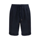 Blue Linen Bermuda Shorts