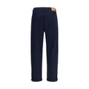 Blue Cotton Straight-Leg Jeans