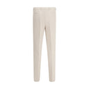 Cream Cotton Casual Pants