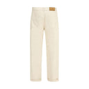 White Cotton Straight-Leg Jeans