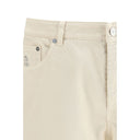 White Cotton Straight-Leg Jeans