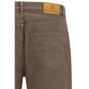 Brown Cotton High-Waisted Jean