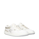 White Leather Low Top Sneakers