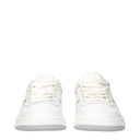 White Leather Low Top Sneakers