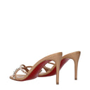 Pink Leather Stiletto Heel Sandals