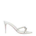 White Leather Stiletto Heel Sandals