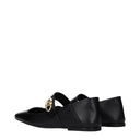Black Leather Ballet Flats