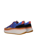 Blue Fabric Chunky Sneakers